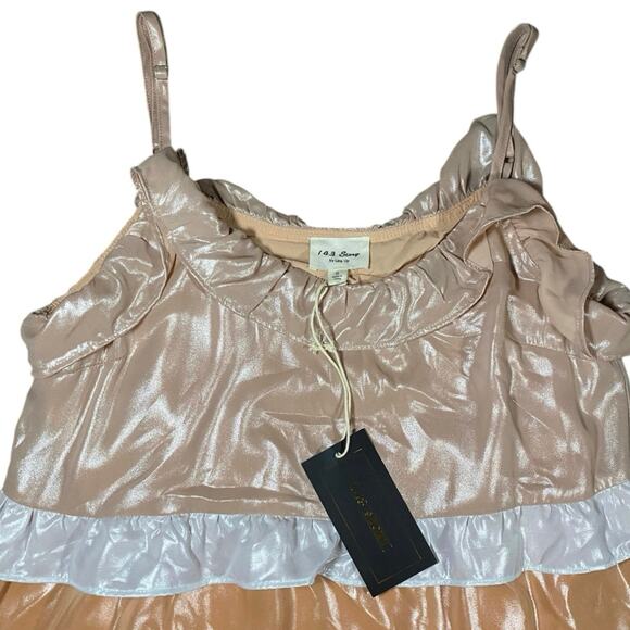 143 Story x Revolve Rainbow Shimmer Tiered Maxi Dress NWT - S - Picture 3 of 4